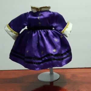 Purple Doll Dress with Gold Stars